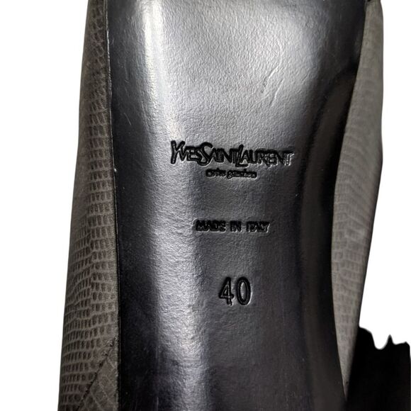 YVES SAINT LAURENT Leather Snake Print Tribtoo 105 Platform Ankle Booties 40 - Picture 7 of 9